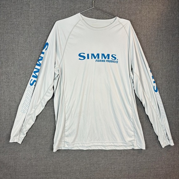 SIMMS Fishing Products Long Sleeve Crew Neck Sun Protection Shirt Activewear - Picture 1 of 7
